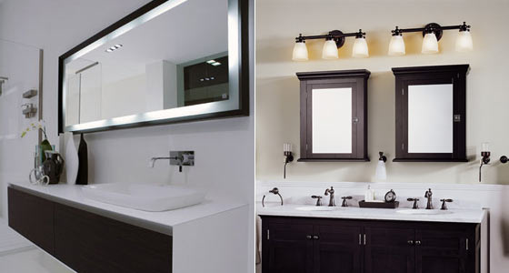 прямоугольные и овальные зеркала для ванной комнаты